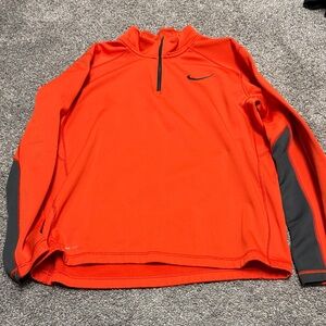 Nike Men's Therma Fit Performance Jacket in Orange and Black Large